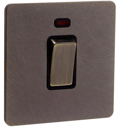 Caradok Screwless Antique Brass 20A Double Pole Switch - 1 Gang - The Georgian