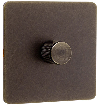 Caradok Screwless Antique Brass Dimmer Switch - 1 Gang - The Georgian