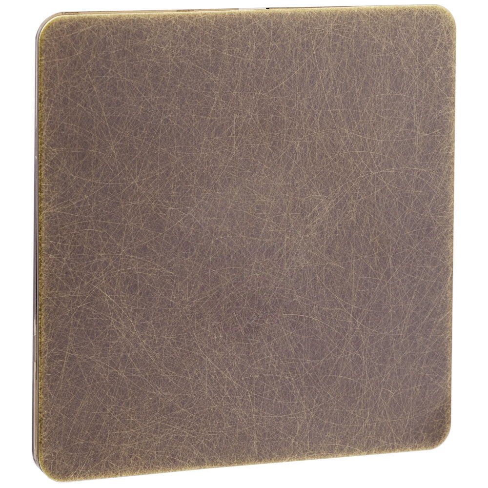 Caradok Screwless Antique Brass Blank Plate - 1 Gang - The Georgian