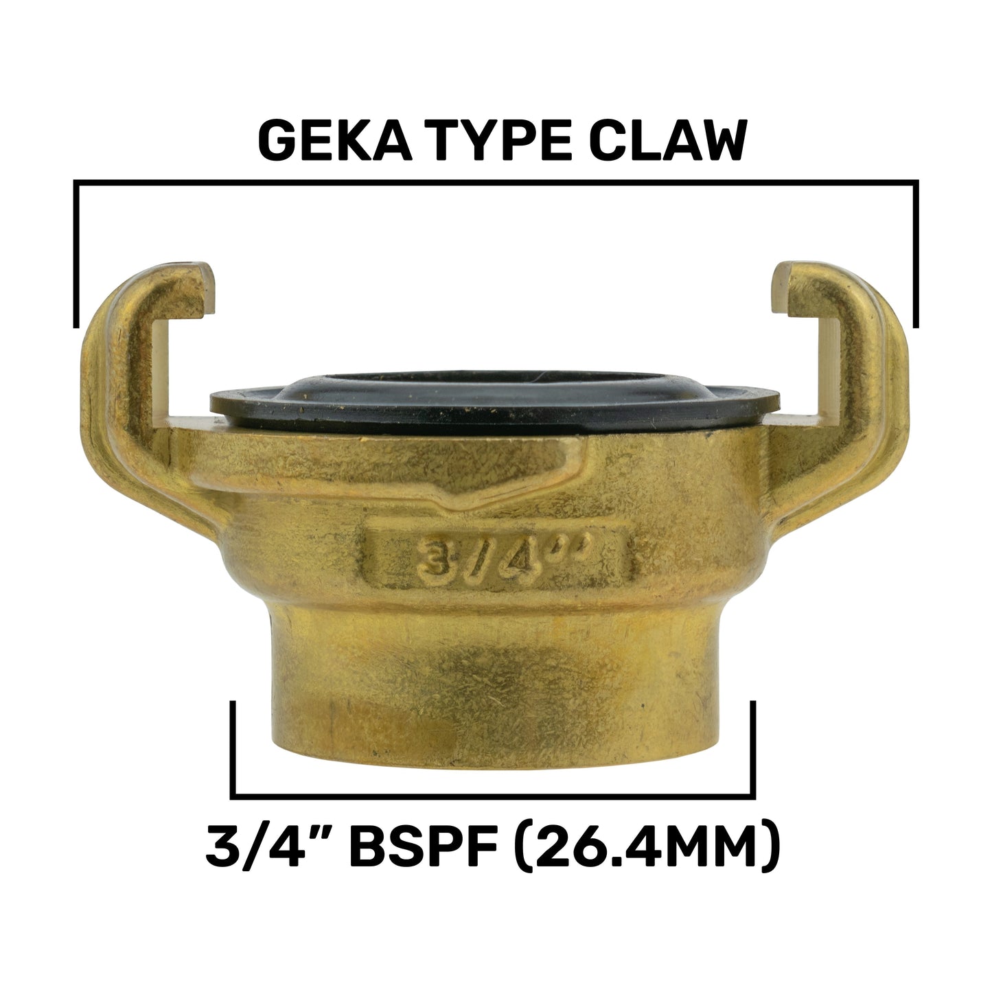 Two Way Tap Splitter Brass 3/4" BSP with Geka Type Outlets