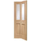 Malton Bi Fold Internal Oak Door with Clear Bevelled Glass - 1936mm x 379.5mm