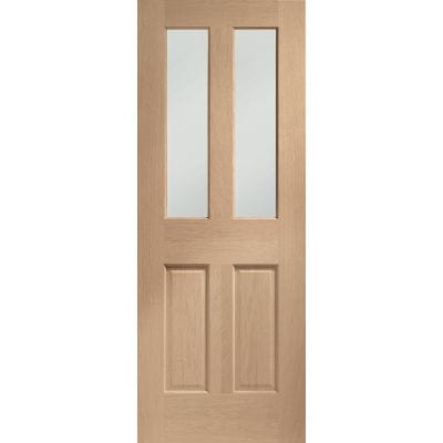 Malton Internal Oak Door with Clear Bevelled Glass - All Sizes
