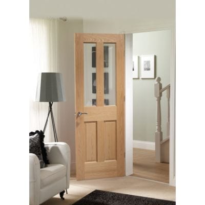Malton Shaker Internal Oak Door with Clear Glass - All Sizes