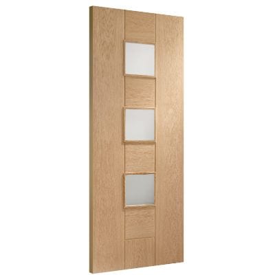 Messina Pre-Finished Internal Oak Door with Clear Glass