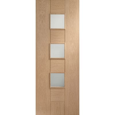 Messina Internal Oak Door with Obscure Glass - All Sizes