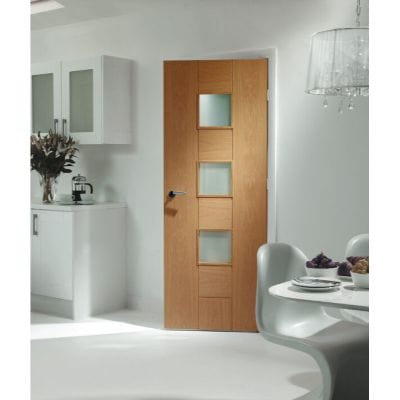 Messina Pre-Finished Internal Oak Door with Clear Glass