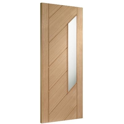 Monza Internal Oak Door with Obscure Glass