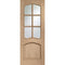 Riviera Internal Oak Door With Raised Mouldings and Clear Bevelled Glass