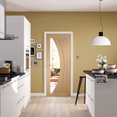 Salerno Pre-Finished Internal Oak Door with Clear Glass