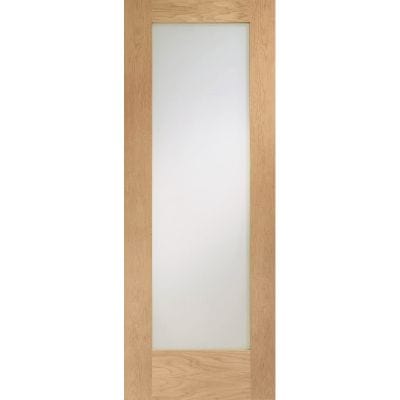 Pattern 10 Unfinished Internal Oak Fire Door with Clear Glass