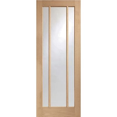 Worcester Unfinished 3 Light Internal Oak Door with Clear Glass