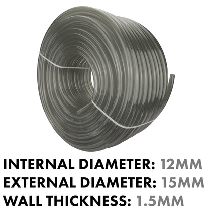 Grey Semi-Transparent PVC Pipe 12mm*15mm