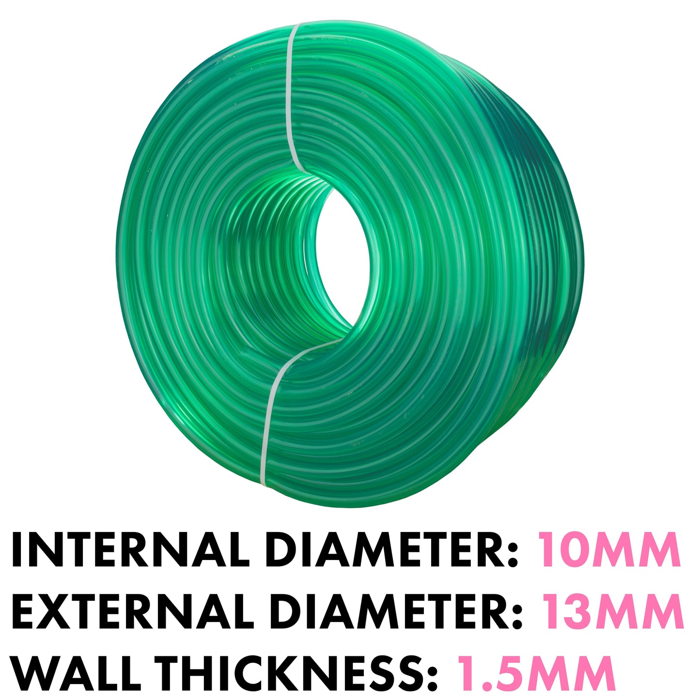 Green Semi-Transparent PVC Pipe 10mm*13mm