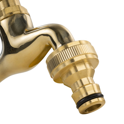 Water Butts Kit 1/2" With Polish Brass Tap & Snap On Connector