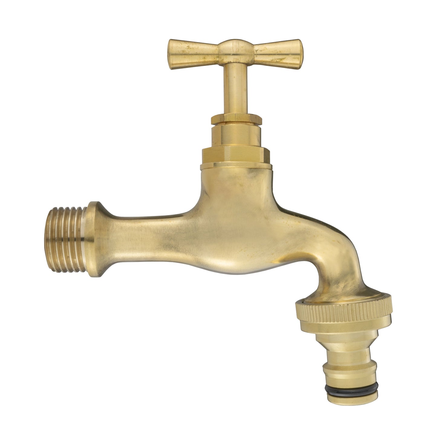 IBC 2” S60X6 Cap with Polished Brass Quick Connect Tap