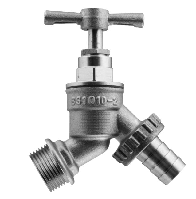 Garden Bib Tap Brass Nickle Plated 1/2" BSPM Inlet