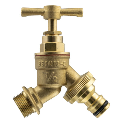 Wall Flange Kit 25mm MDPE - Brass Garden Tap Snap-On Male