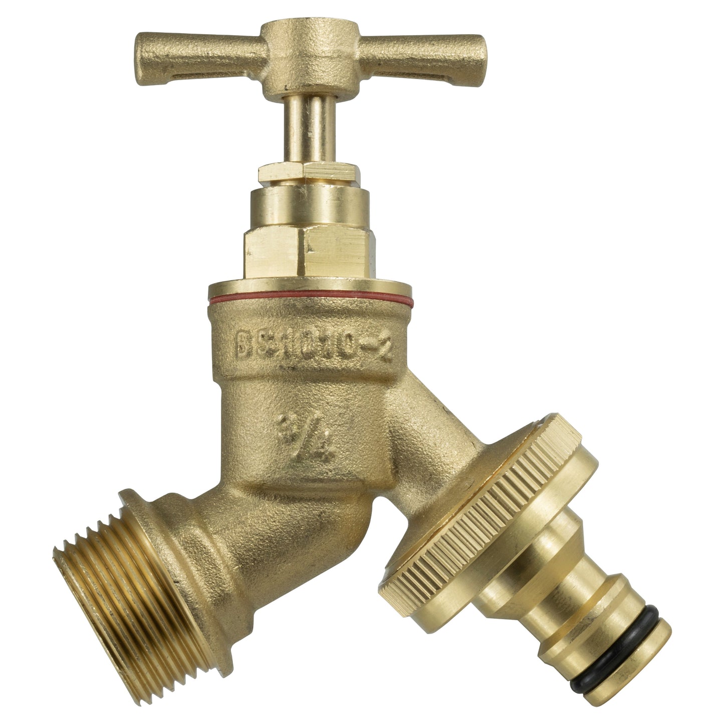 Wall Flange Kit 25mm MDPE - Brass Garden Tap Snap-On Male