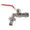 Garden Lever Tap - 1/2 BSPM Inlet - Snap On Male - Zinc Nickle Plated