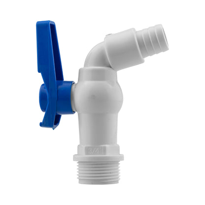 3/4" BSPM Plastic Tap White/Blue