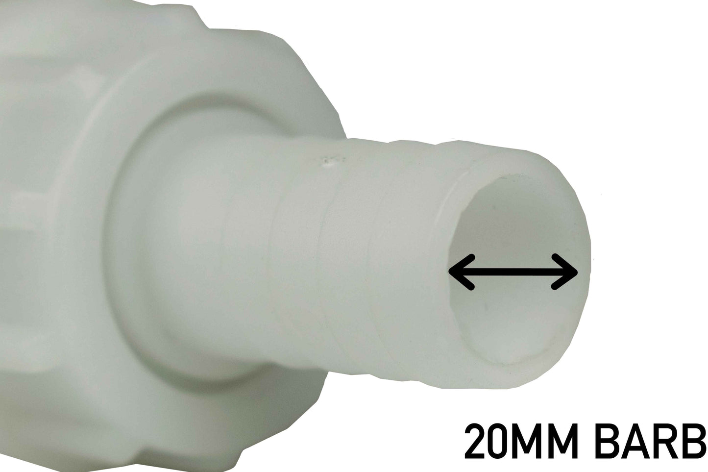 Fuel Gun White 3/4" Barb Inlet - 25mm Outlet