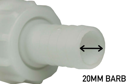 Fuel Gun White 3/4" Barb Inlet - 25mm Outlet