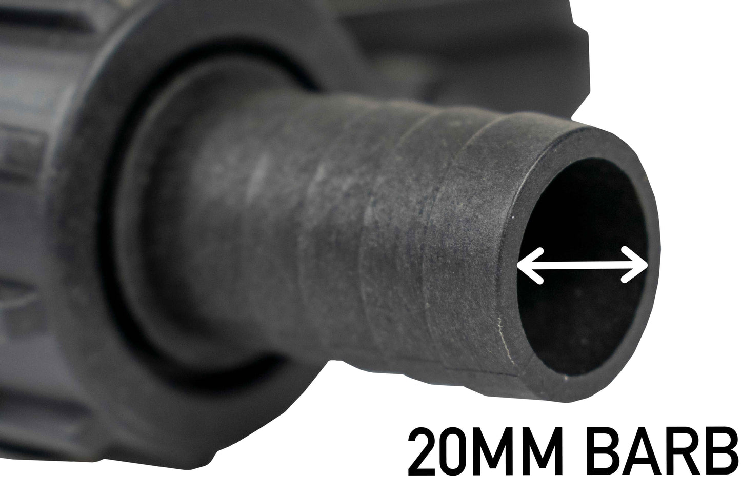 Fuel Gun Black 3/4" Barb Inlet - 25mm Outlet
