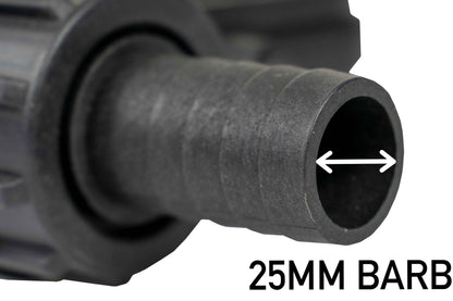 Fuel Gun Black 1" Barb Inlet - 25mm Outlet