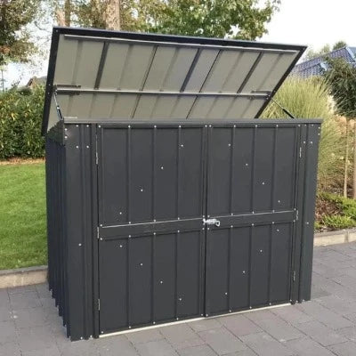 Globel 6ft x 3ft Metal Bin Store - Double Bin