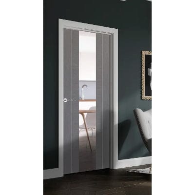 Forli Pre-Finished Light Grey Door with Clear Glass
