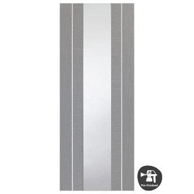 Forli Pre-Finished Light Grey Door with Clear Glass