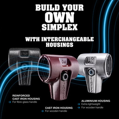 Halder Simplex soft-face mallet, cast iron housing - "Stand-Up" / Superplastic