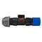 Hose Connector Blue with In-Line BSPM Valve and 20mm MDPE Straight