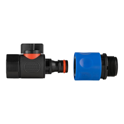 Hose Connector Blue with BSPF Thread- Quick Connect Male Valve