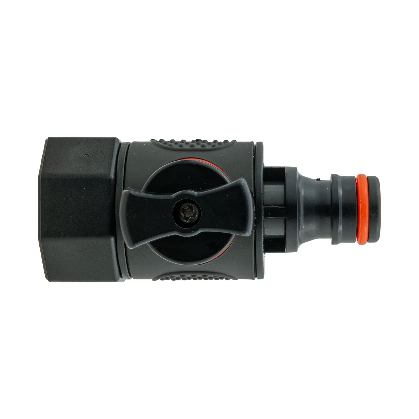 Water Butt Connector 3/4" BSP with BSPF-Quick Connect Valve & Hose Connector Black Soft