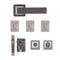 Hadrian Matt Satin Black Finish Bathroom Door Handle Kit