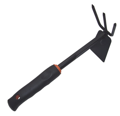 Garden Hoe Garden Rake 2 in 1 Gardening Tools, 3 Prong Garden Fork for Garden Soil, Hand Hoe Hand Rake Cultivator Garden Tool, Soil Rake & Mattock Gardening Tool