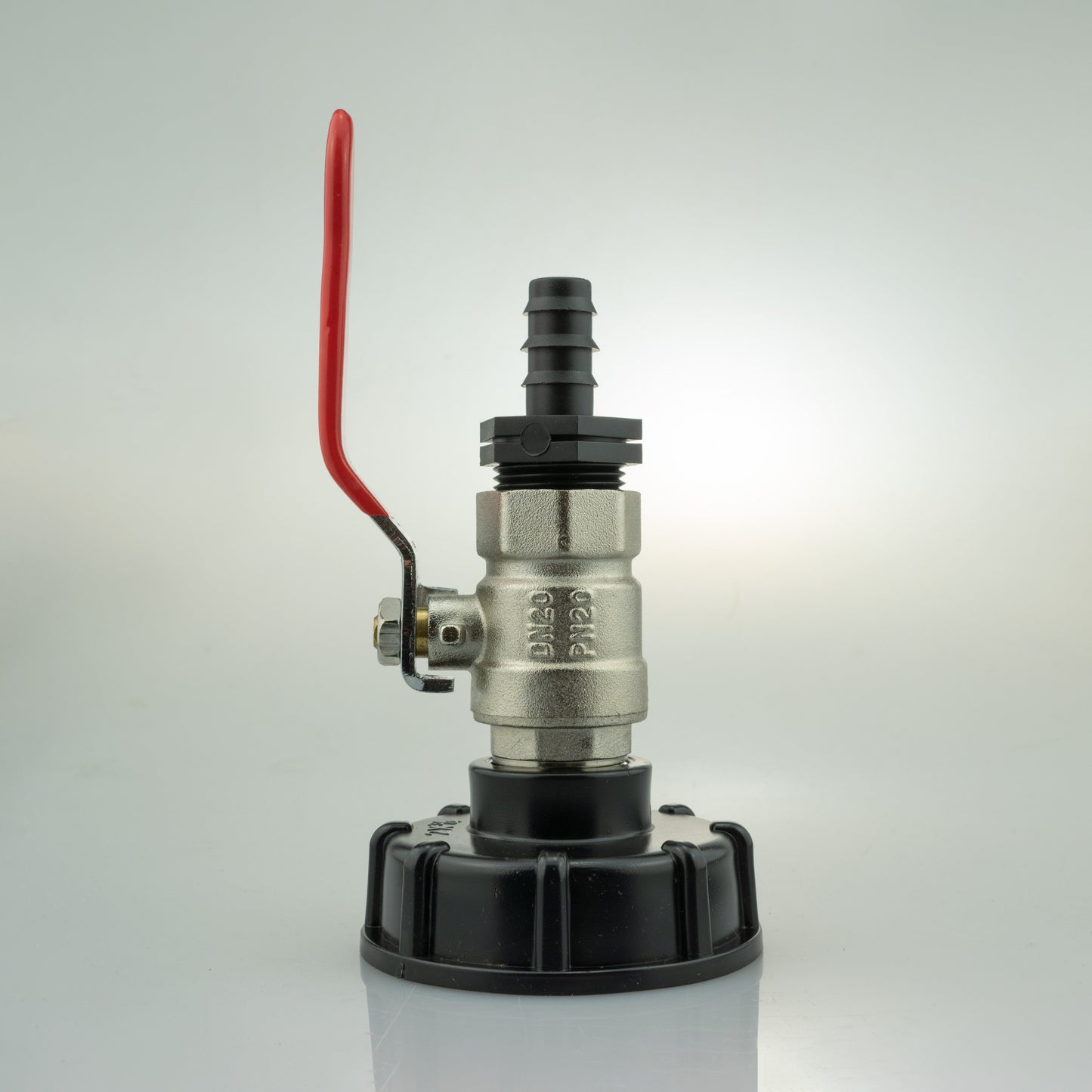 IBC 2” S60X6 Cap with Lever Valve and 16mm Barbed Straight