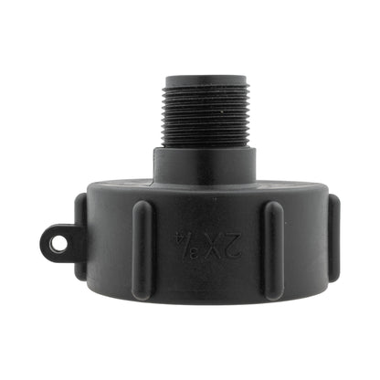 IBC 2” S60X6 Cap with BSPF Thread-Quick Connect Male Valve and Hose Connector Lock