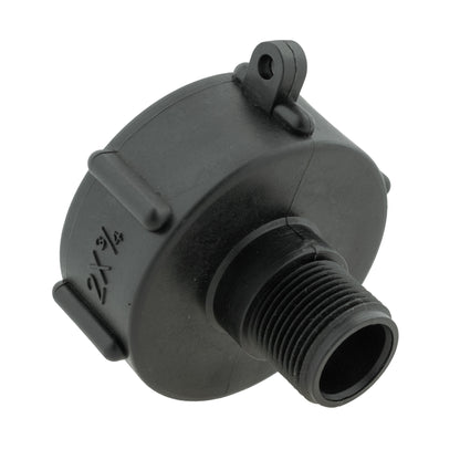 IBC 2” S60X6 Cap with In-Line BSPF Valve and 19mm Brass Barb