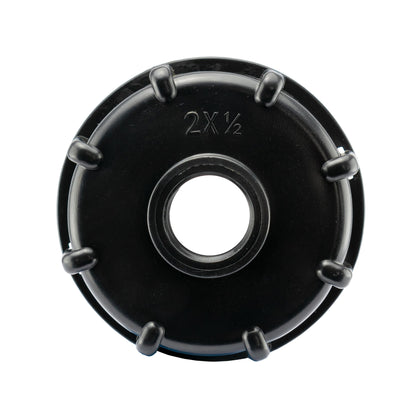IBC 2” S60X6 Cap with Nickle Plated Bib Tap ½” Barb