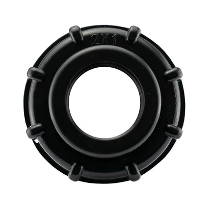 IBC 2” S60X6 Cap with Large Plastic Valve and MDPE Straight 32mm