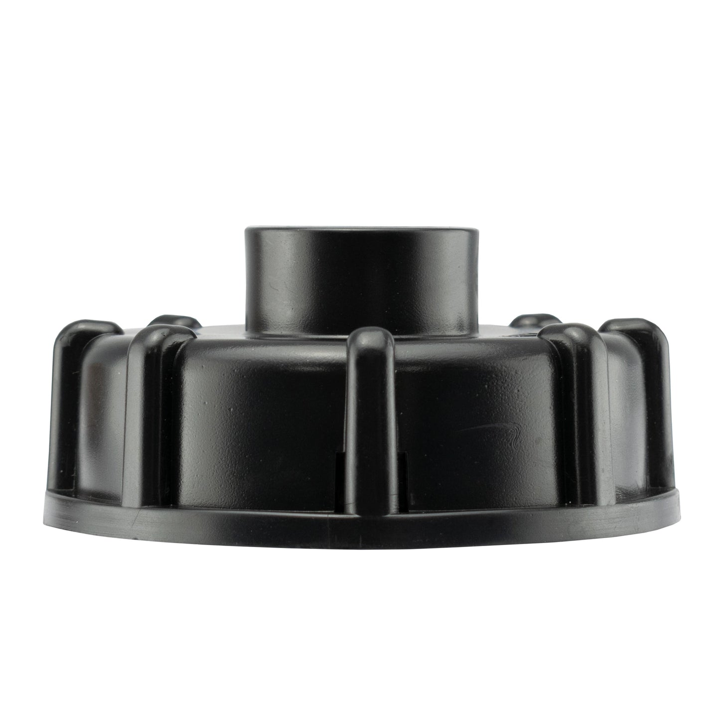 IBC 2” S60X6 Cap with Elbow Fitting, Large Plastic Valve and Male Quick Connector