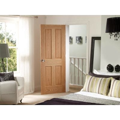 Victorian 4 Panel Internal Oak Fire Door