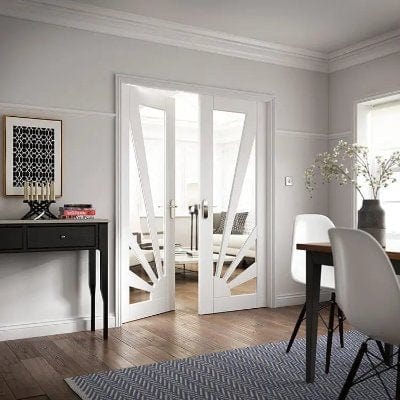 Aurora White Primed Glazed Internal Door - All Sizes