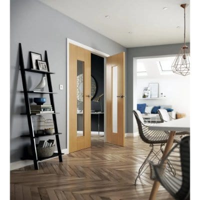 Axis Oak Pre Finished Glazed Internal Door - All Sizes