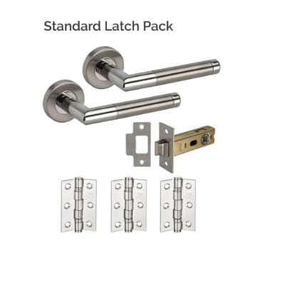 Portland Polished Satin Stainless Steel Latch Pack