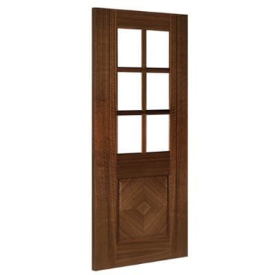 Kensington Walnut Prefinished Bevelled Glazed Internal Door - All Sizes