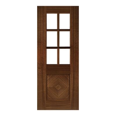 Kensington Walnut Prefinished Bevelled Glazed Internal Door - All Sizes