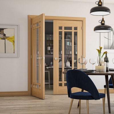 Kerry Oak Unfinished Bevelled Glaze Internal Door - All Sizes